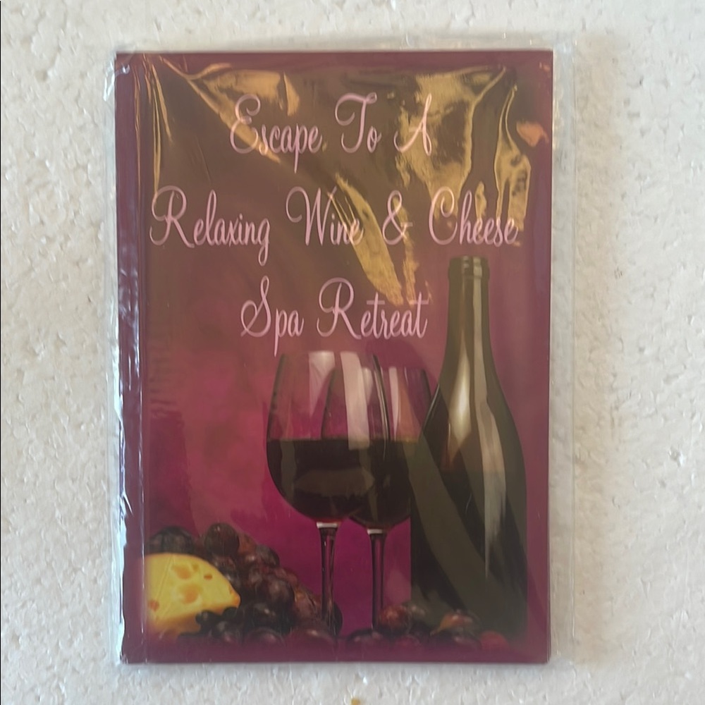 Wine and Cheese Spa Retreat postcard invitations beauty consultant